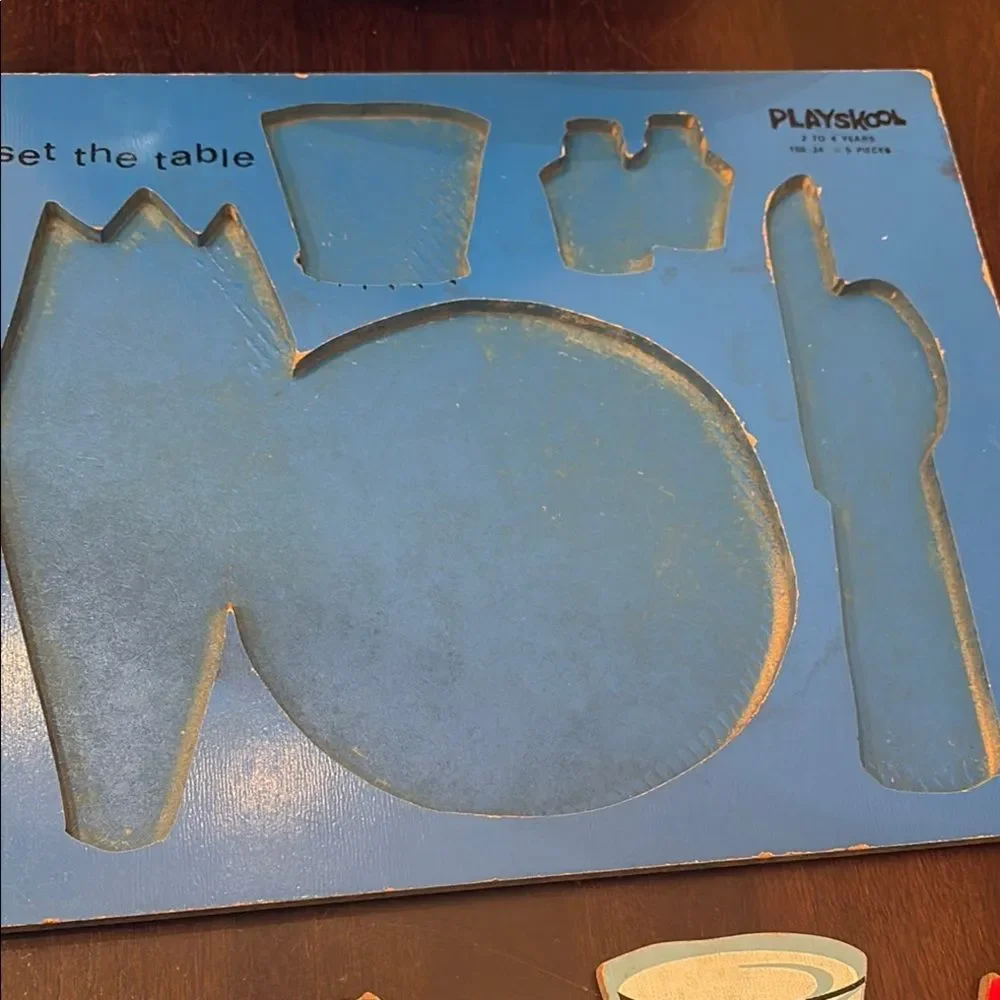 Vintage Playschool I set the table wooden puzzle
